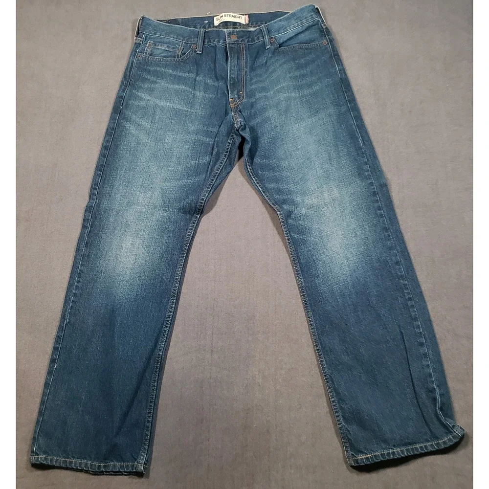 Levi's 514 Slim Straight Jeans Mens 36x30‎ Blue Medium Wash Denim 100% Cotton